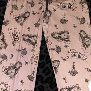 Pink Tim Burton Themed Corpse Bride Pajama Pants
